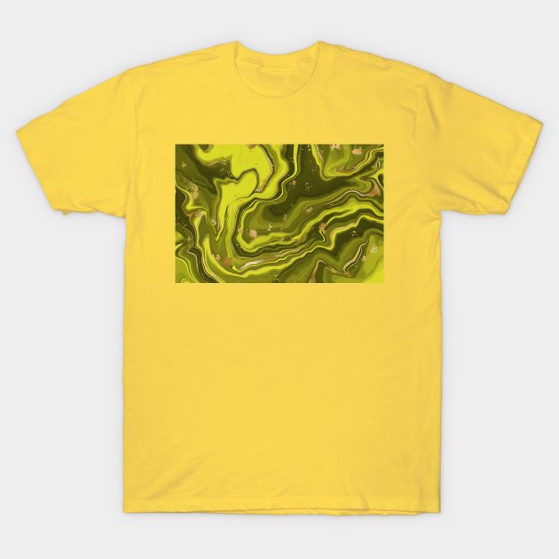 yellow marble, marble pattern T-Shirt by Erekjo